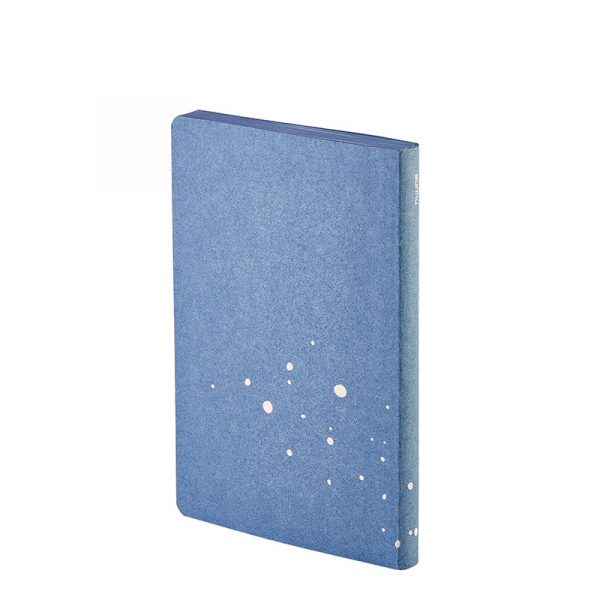 Nuuna, Notebook Surface M, Flex cover from smooth recyceld denim minidots pages, Sublime, blue Hologram effect, style